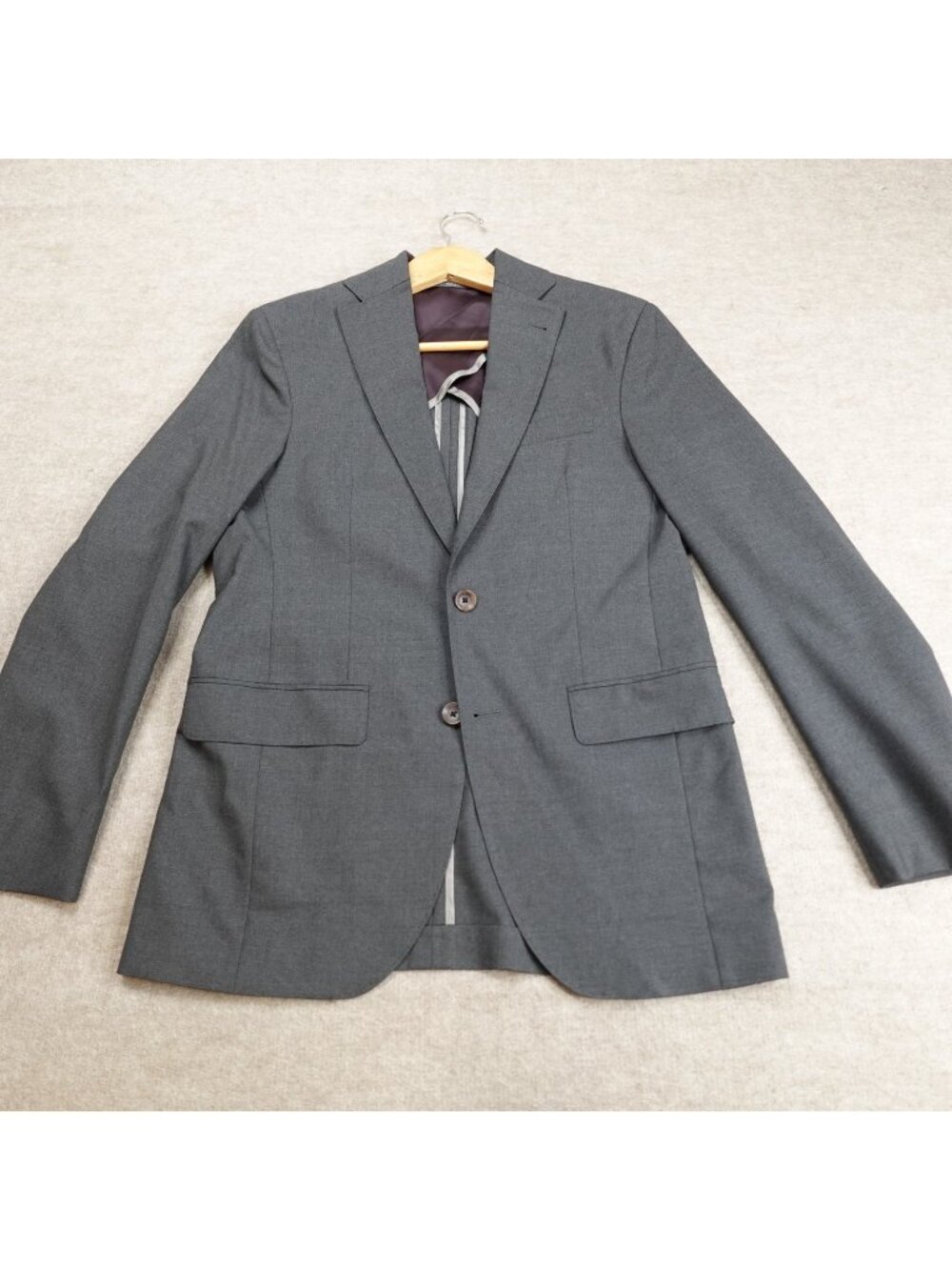 Jack Victor Sport Coat 36R Gray Half Unstructured Super 110's 18 Micron Wool